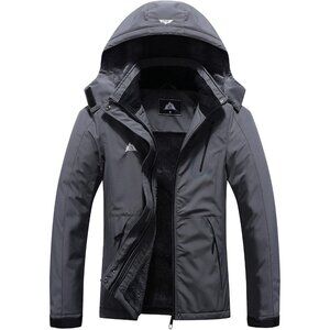 Women's Dark Gray Waterproof Ski Jacket Winter Warm Outdoor Snowboard Jacket